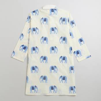 Yellow blue hand screen printed boys  ethnic wear- set of 2 2
