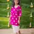 Pink multicolor hand screen printed girls ethnic wear- set of 2