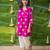 Pink multicolor hand screen printed girls ethnic wear- set of 2