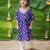 Purple multicolor hand screen printed girls ethnic wear- set of 2