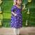 Purple multicolor hand screen printed girls ethnic wear- set of 2