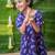 Purple multicolor hand screen printed girls ethnic wear- set of 2
