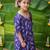 Purple multicolor hand screen printed girls ethnic wear- set of 2