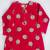 Red multicolor hand screen printed girls ethnic wear- set of 2