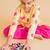 Yellow fuchsia hand screen printed girls ethnic wear- set of 2