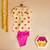 Yellow fuchsia hand screen printed girls ethnic wear- set of 2