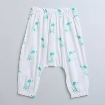 white multicolor hand screen printed unisex sleepwear set- set of 2 4