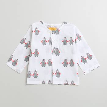 white multicolor hand screen printed unisex sleepwear set- set of 2 2