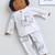 white green hand screen printed unisex sleepwear set- set of 2