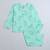 green multicolor hand screen printed unisex sleepwear set- set of 2