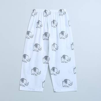 white green hand screen printed unisex sleepwear set- set of 2 3