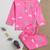 pink multicolor hand screen printed unisex sleepwear set- set of 2