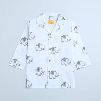 white green hand screen printed unisex sleepwear set- set of 2 5