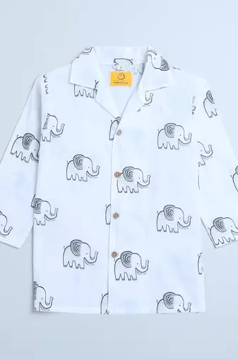 white green hand screen printed unisex sleepwear set- set of 2
