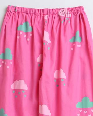 pink multicolor hand screen printed unisex sleepwear set- set of 2 5