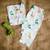 white multicolor hand screen printed unisex sleepwear set- set of 2