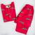 red green hand screen printed unisex sleepwear set- set of 2