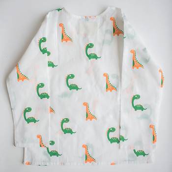 white multicolor hand screen printed unisex sleepwear set- set of 2 3