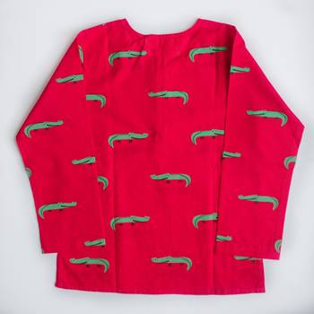 red green hand screen printed unisex sleepwear set- set of 2 4