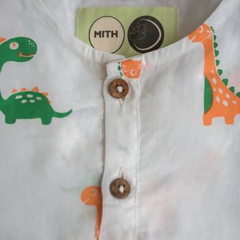 white multicolor hand screen printed unisex sleepwear set- set of 2 4