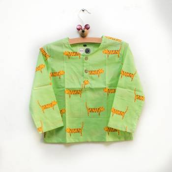 green orange hand screen printed unisex sleepwear set- set of 2 2
