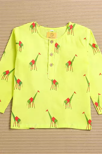 green multicolor hand screen printed unisex sleepwear set- set of 2