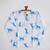 white blue hand screen printed unisex sleepwear set- set of 2