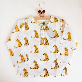 white yellow hand screen printed unisex sleepwear set- set of 2 2