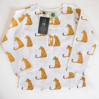 white yellow hand screen printed unisex sleepwear set- set of 2 3
