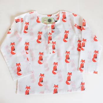 white orangehand screen printed unisex sleepwear set- set of 3 3