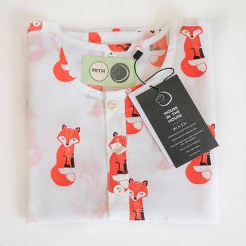 white orangehand screen printed unisex sleepwear set- set of 3 4