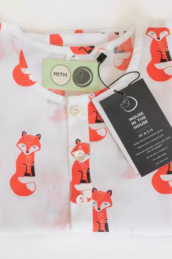 white orangehand screen printed unisex sleepwear set- set of 3