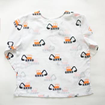 white orange hand screen printed unisex sleepwear set- set of 2 3