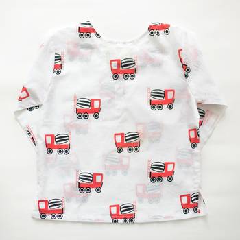 white red hand screen printed unisex sleepwear set- set of 2 3