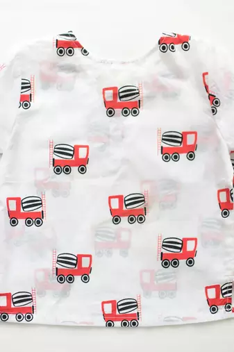 white red hand screen printed unisex sleepwear set- set of 2
