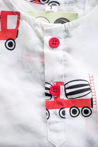 white red hand screen printed unisex sleepwear set- set of 2