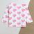 white pink  hand screen printed unisex sleepwear set- set of 2