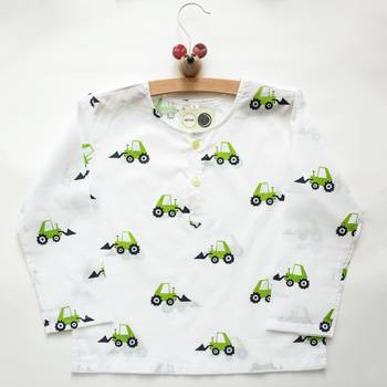 white green hand screen printed unisex sleepwear set- set of 2 2