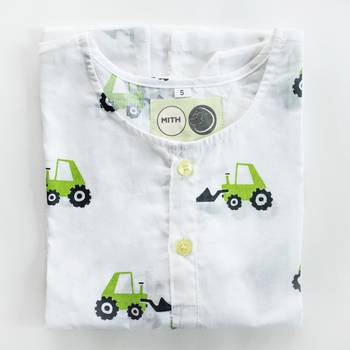 white green hand screen printed unisex sleepwear set- set of 2 3