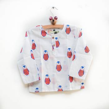 white multicolor hand screen printed unisex sleepwear set- set of 2 4