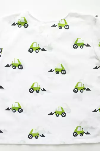 white green hand screen printed unisex sleepwear set- set of 2