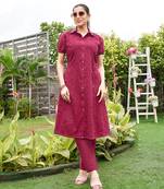 Women Schiffli Cotton Top With Trouser