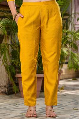 Viscose Rayon Mustard Color Embroidery Kurta Set 5