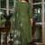Olive Green Kurta Set with Embroidered Neckline & Floral Dupatta