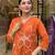 Rust Orange Floral Kurta Set with Printed Dupatta     Elegant Ethnic Wear for Women