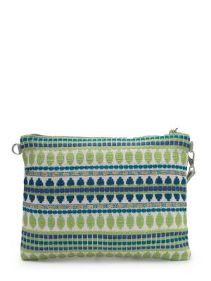 thread bloom pastel green cotton floral embroidered sling bag 6