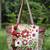 thread bloom coffee brown cotton floral embroidered tote bag