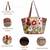 thread bloom coffee brown cotton floral embroidered tote bag