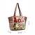 thread bloom coffee brown cotton floral embroidered tote bag