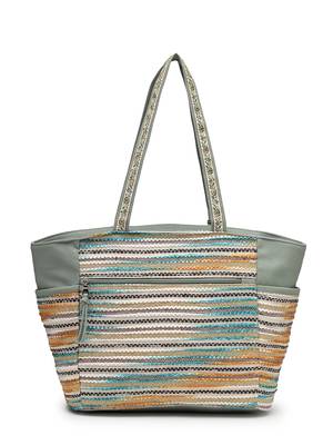 thread bloom sage green cotton floral embroidered tote bag 6
